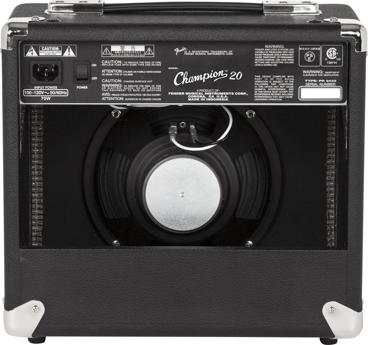 Fender Champion 20 Guitar Amplifier - Angle View